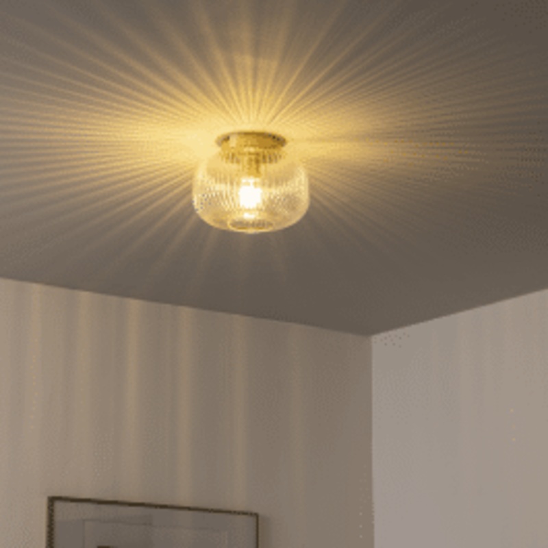 DIPSY GLASS AND METAL GOLD CEILING LAMP D25
