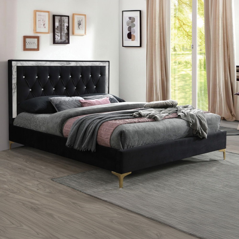 Rowan – Upholstered Bed|Black|King|Queen