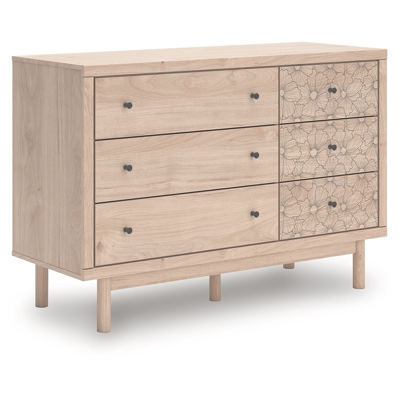 Arloster – Six Drawer Dresser|Beige|Dressers|Dresser & Mirror