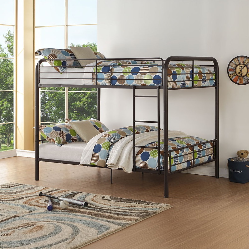 Bristol – Bunk Bed|Dark Brown|Gunmetal|Full|Twin