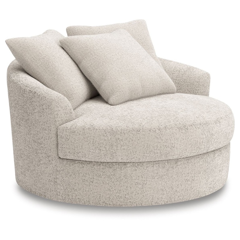 Cuddle Plush – Oversized Swivel Accent Chair – Arctic