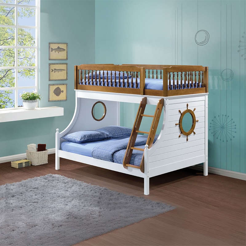 Farah – Bunk Bed|White|Blue|Full|Twin