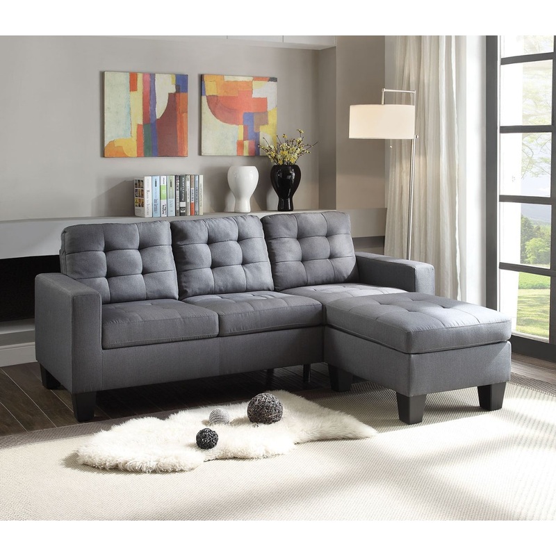 Earsom – Sofa & Ottoman|Dark Gray|Dark Brown|Black