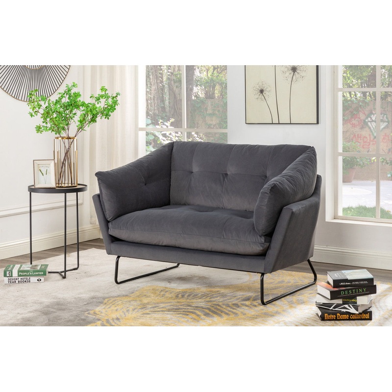Karla – Contemporary Loveseat|Dark Gray
