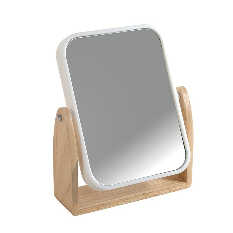 SCANDI SENSEA STANDING MAGNIFYING MIRROR WHITE PLASTIC WOOD