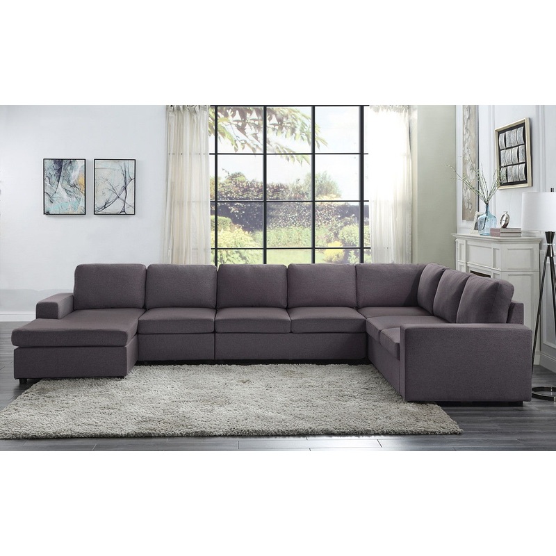 Tifton – Linen 7 Seat Reversible Modular Sectional Sofa Chaise