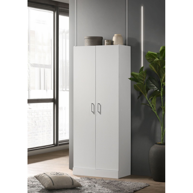 Alara – Height Simplistic Modern Double Door Storage Cabinet – White