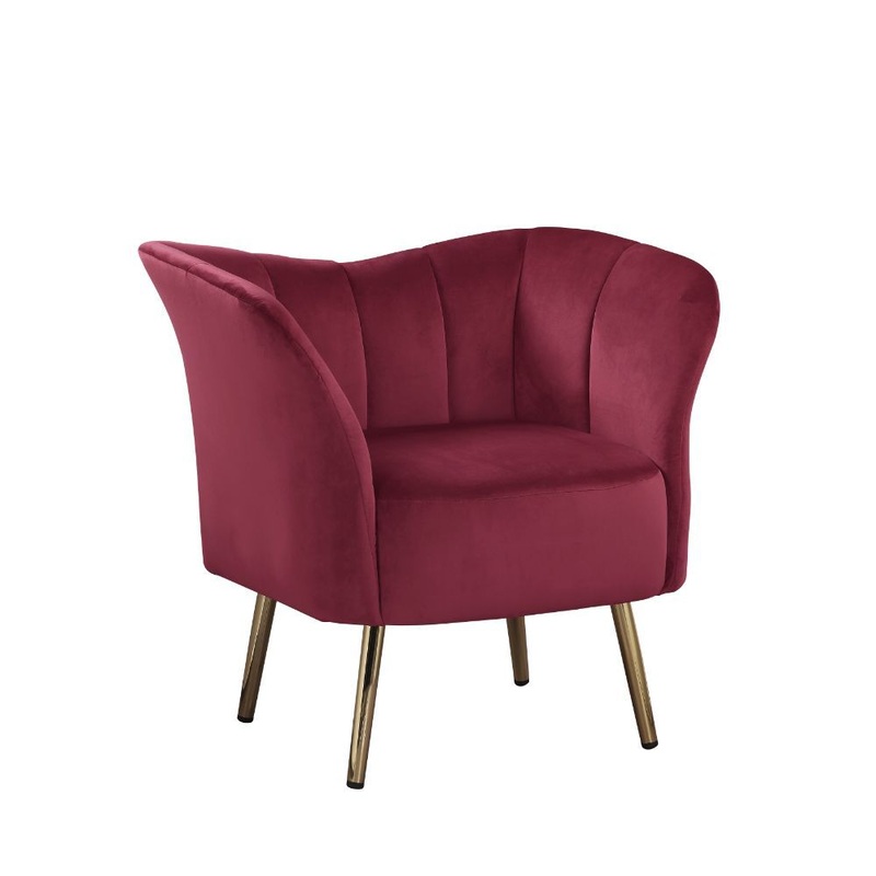 Reese – Accent Chair|Gray|Burgundy