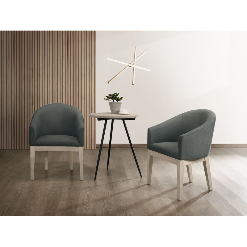 Neroli – Fabric Accent Chairs And Side Table Living Room (Set of 3) – Gray