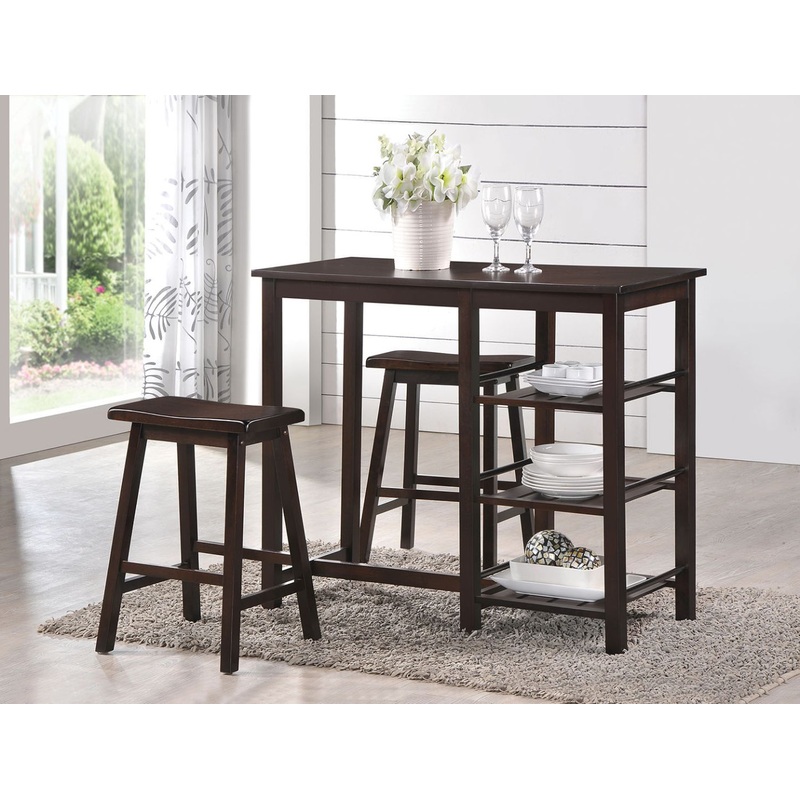 Nyssa – Counter Height Set|Buttermilk|Walnut|3 Pc. Dining Room Set