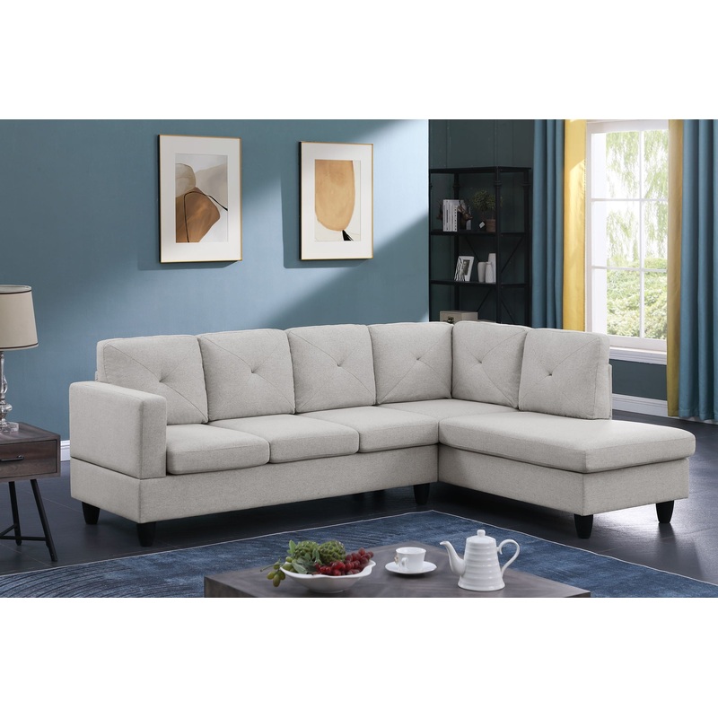 Santiago – Linen Sectional Sofa With Right Facing Chaise