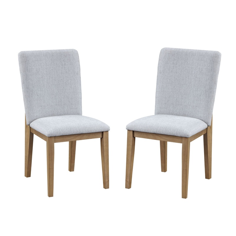 Delphine – Linen Fabric 19 Dining Chair (Set of 2) – Gray