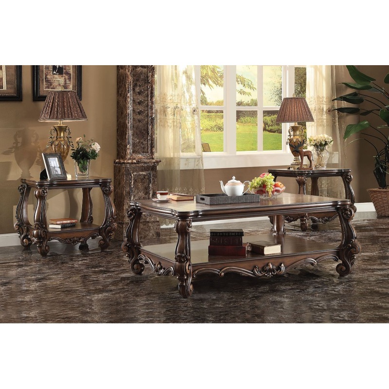 Versailles – Coffee Table|Cherry Oak|Bone White|Antique Platinum