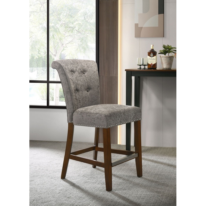 Auggie – 20.5 Fabric Counter Height Chair With Nailhead Trim