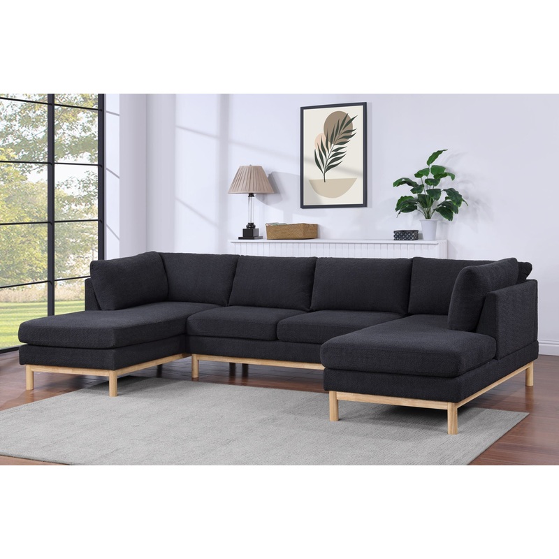Hallie – Wide Sherpa Double Chaise U-Shape Sectional Sofa