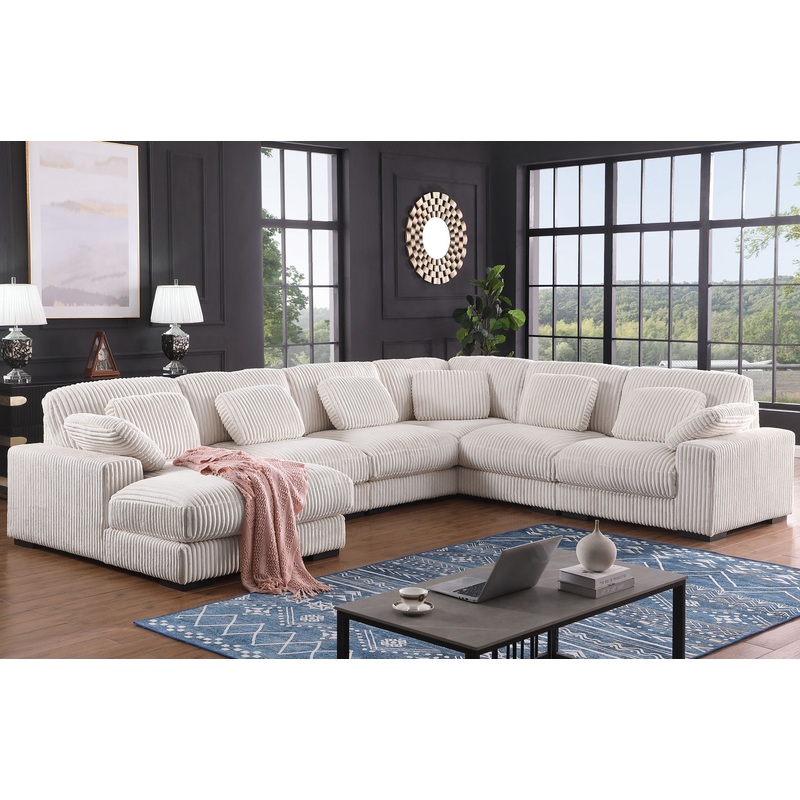 Nadine – Corduroy Modular Corner Sectional Sofa With Left Facing Chaise