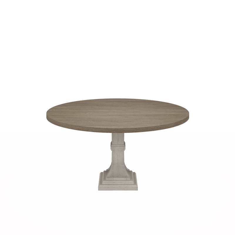 Tannen – Round Dining Table – White And Gray