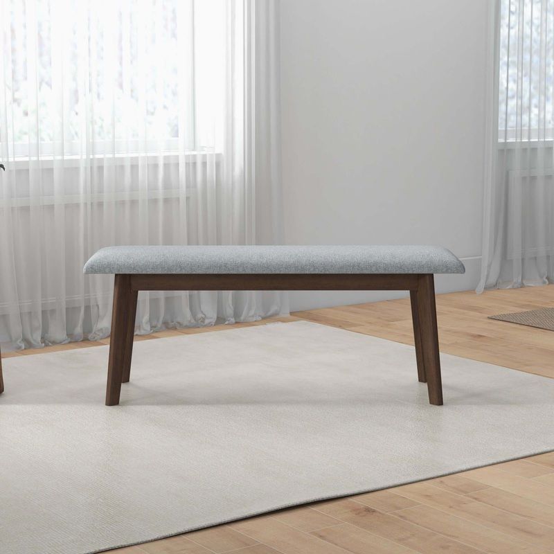 Carlos – Upholstered Bench|Gray|47″W x 13″D x 18″H|36″W x 13″D x 17″H