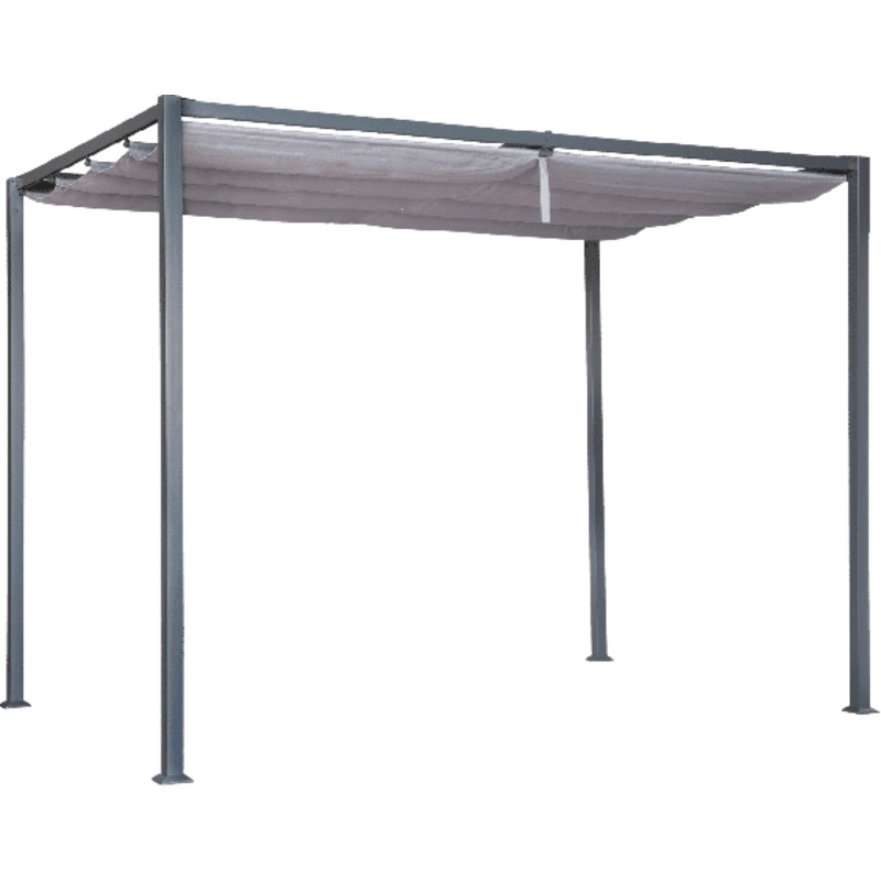 HORALI NATERIAL – Pergola – Steel with 2×3 m anthracite polyester cloth
