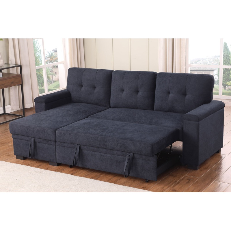 Lucca II – 84.5W Reversible Sleeper Sectional Sofa with Storage Chaise