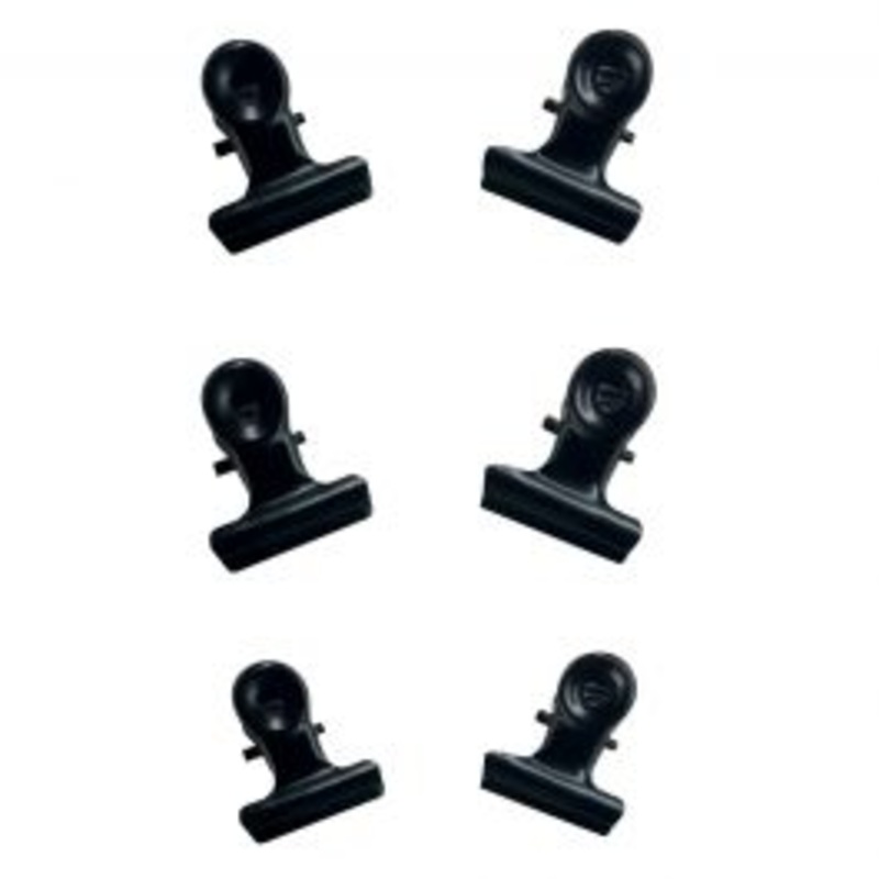 6 BLACK METAL PHOTO CLIPS 2CM