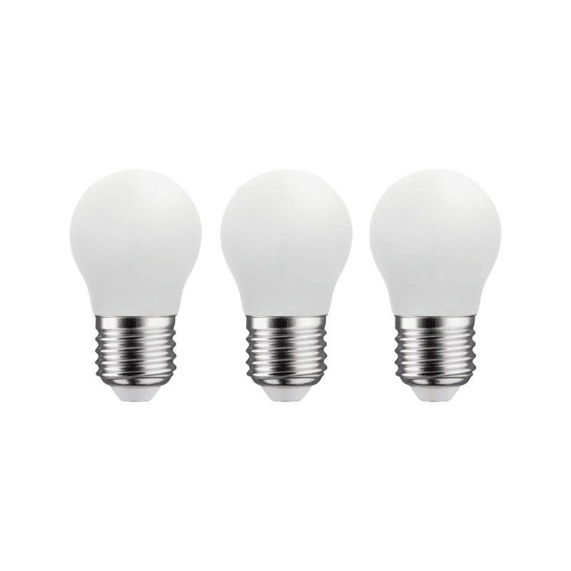 3 LED BULBS E27=40W SPHERE SMARIGLIATA WARM LIGHT