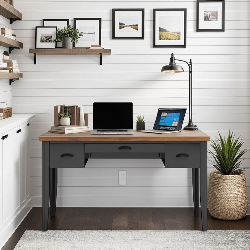 Essex – Writing Desk – Black, Whiskey