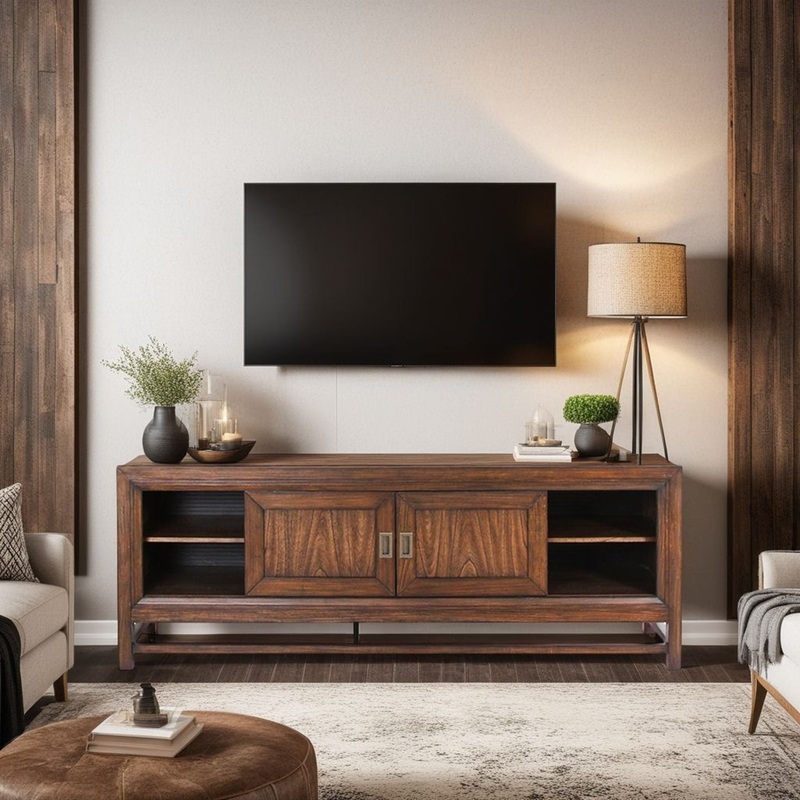 Branson – TV Stand Console, For TVs Up To 85, Two Tone – Brown