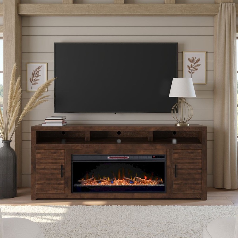 Sausalito – Electric Fireplace TV Stand Console For TVs Up To 95 – Whiskey