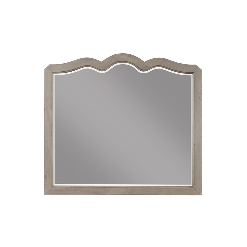 Laurel – Grove Scallop Shaped Mirror – White Poplar