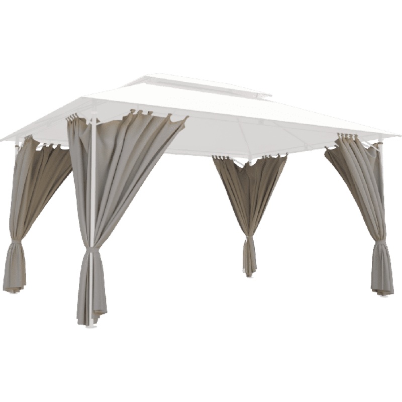 NATERIAL – Set of 4 replacement curtains for oxis naterial polyester gazebo 3 X 4 M