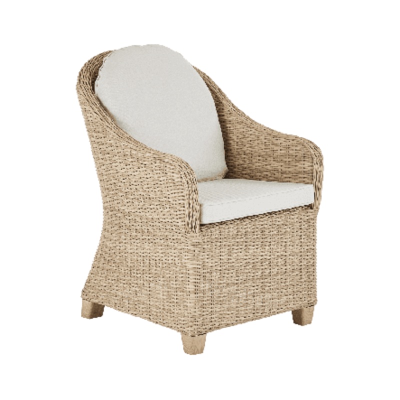 MEDENA NATERIAL ARMCHAIR 70X63X90cm synthetic wicker aluminum with cushion