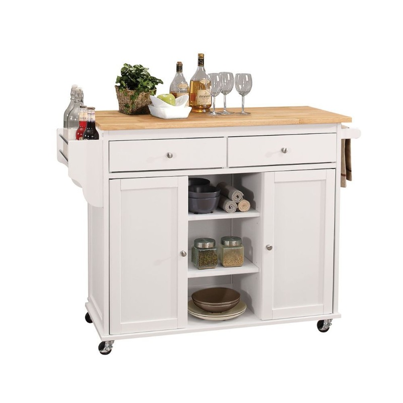 Tullarick – Kitchen Cart|Natural|Wood Top