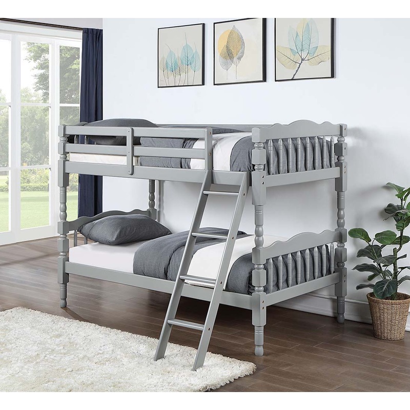 Homestead – Bunk Bed|Gray|Dark Blue|Twin over Twin