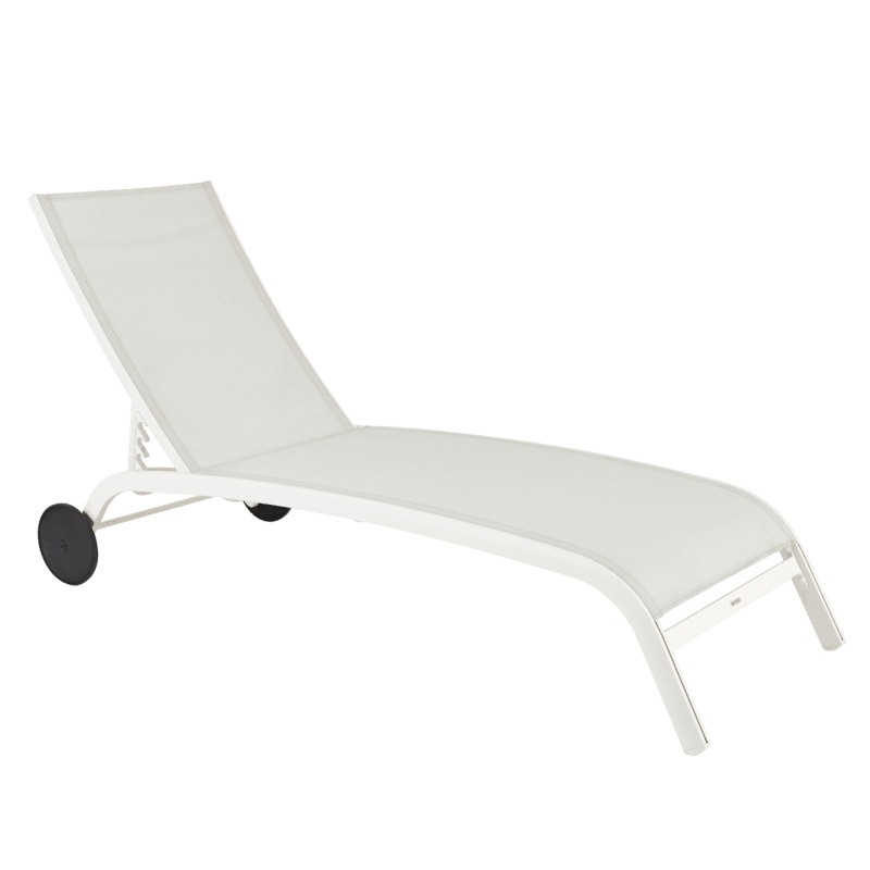 BED LYRA II NATERIAL Aluminum, textilene, white