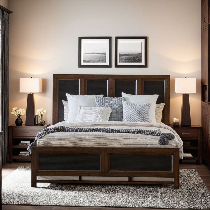 Branson – Panel Bed|Dark Brown|Queen|King