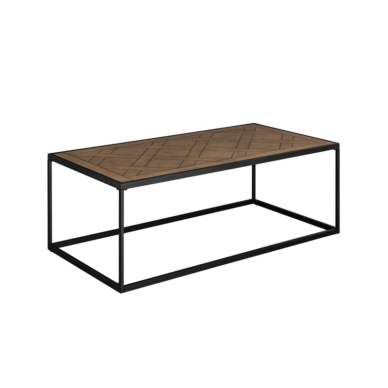 Contemporary Decorative Parquet Top Rectangle Coffee Table – Parquet Veneer