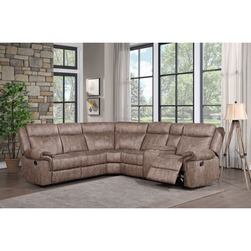Dollum – Sectional Sofa|Chocolate|Gray