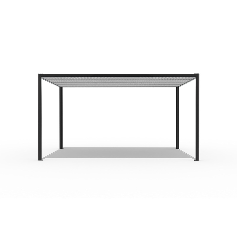 PERGOLA IN ALUMINUM GLICINE L294xP294xH235 anthracite, motorized cover, led