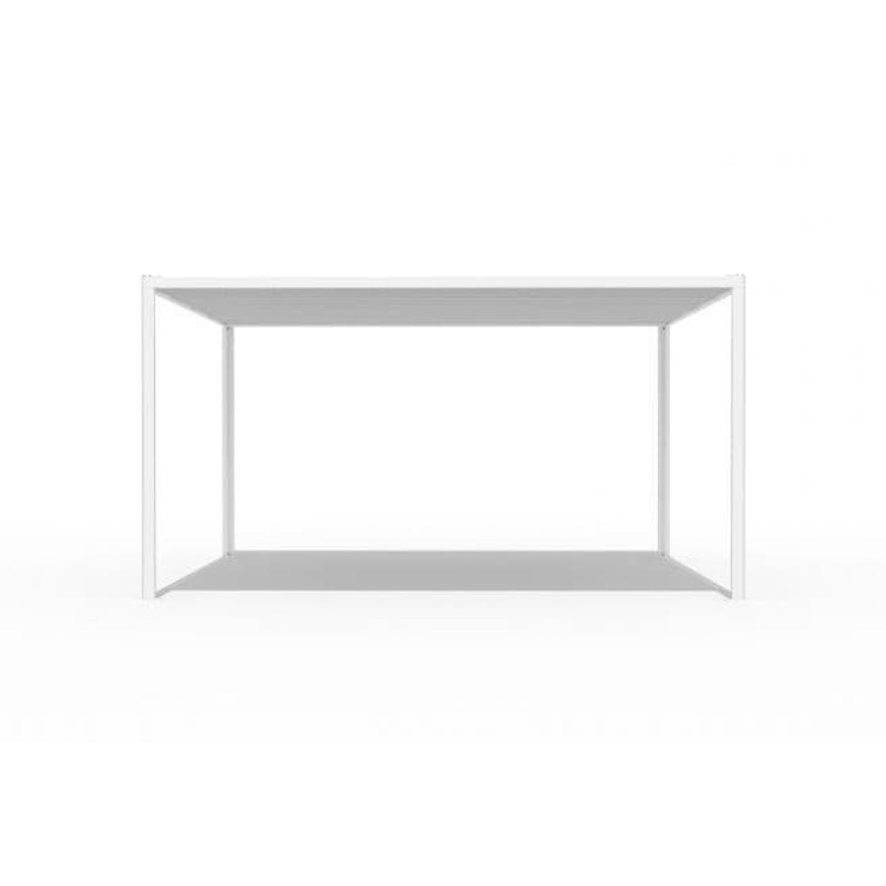 PERGOLA IN ALUMINUM GLICINE L294xP294xH235 white, motorized cover lighting, led