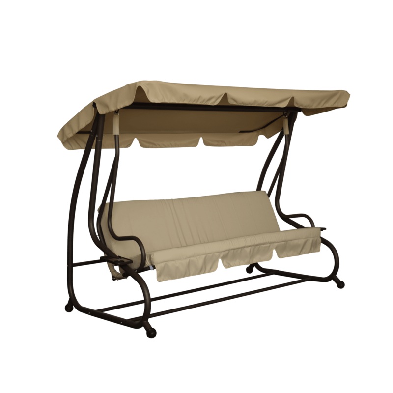 Reclining swing 3 seats 230X120 in brown polyester