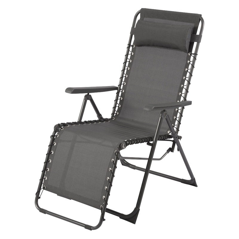 ZERO GRAVITY Armchair textilene steel 91X65.5X116 with light gray cushion