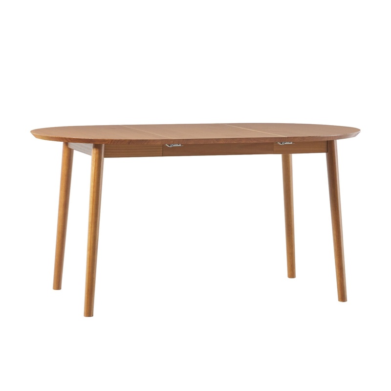 Mid-Century Damsel Extension Dining Table With Removable Leaf – Caramel