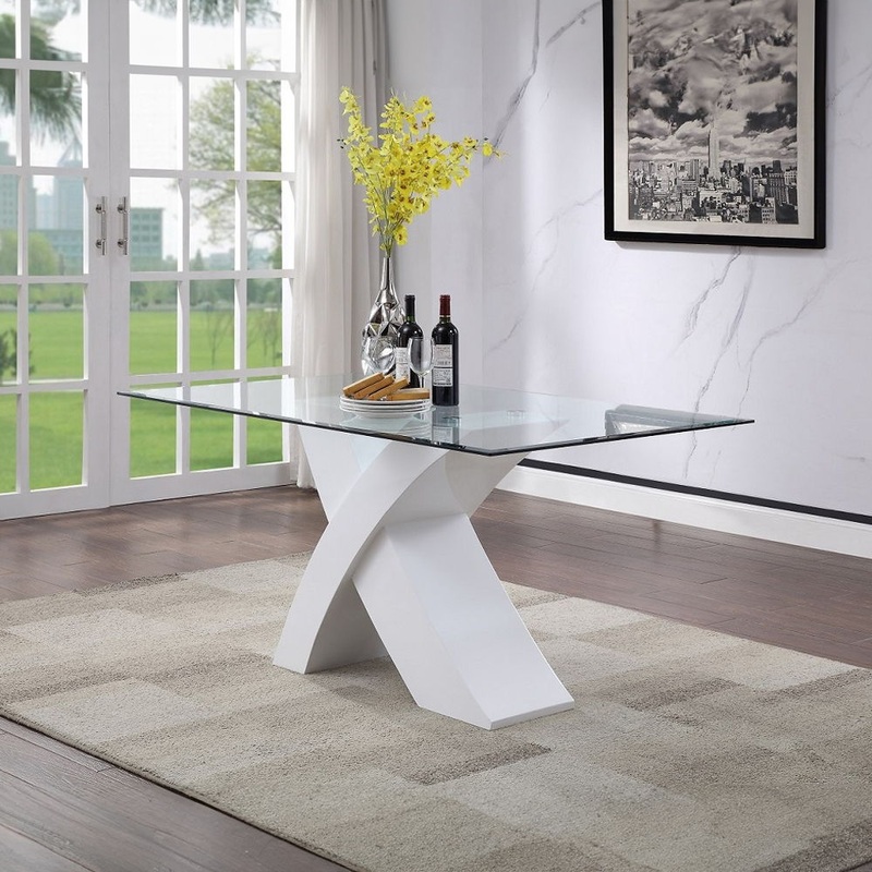 Pervis – Dining Table|White|Black