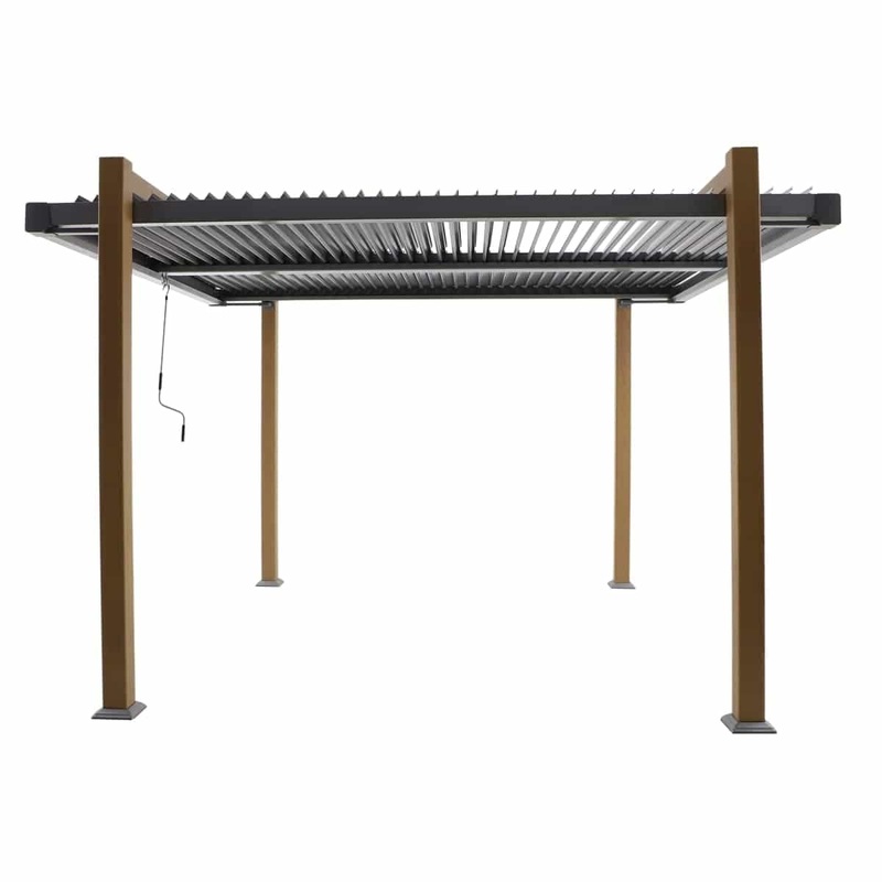 PERGOLA NATERIAL ODYSSEA 360X320 WOOD-EFFECT ALUMINIUM