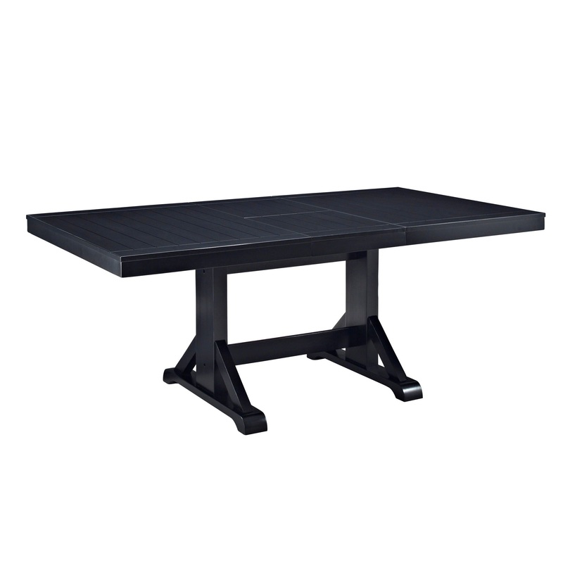 Classic Extendable Trestle Dining Table – Antique Black