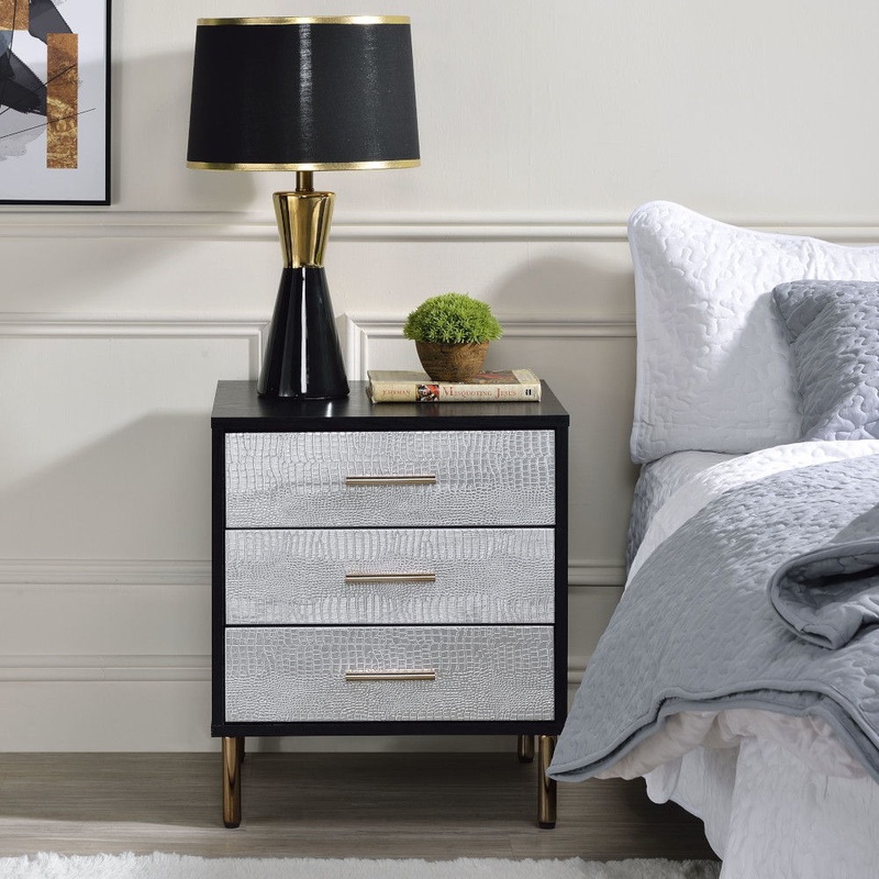 Myles – Nightstand|White|Black