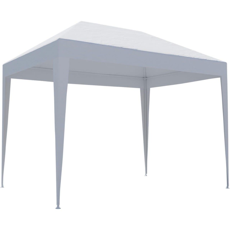 BASIC NATERIAL STEEL GAZEBO AND WHITE POLYETHYLENE CANVAS 1.9X2.9 M