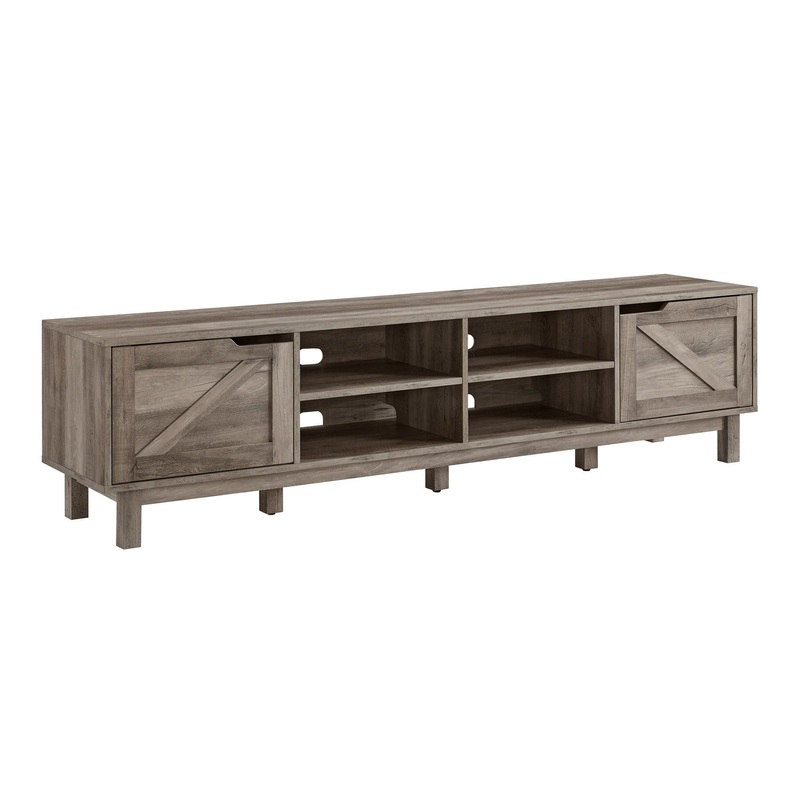 Rustic Barndoor Open-Storage TV Stand For TVs Up To 80