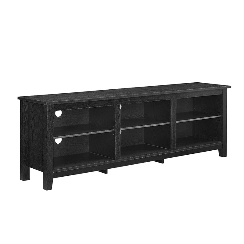 Modern Transitional 3 Shelf Open Storage 70 TV Stand For 80 TVs